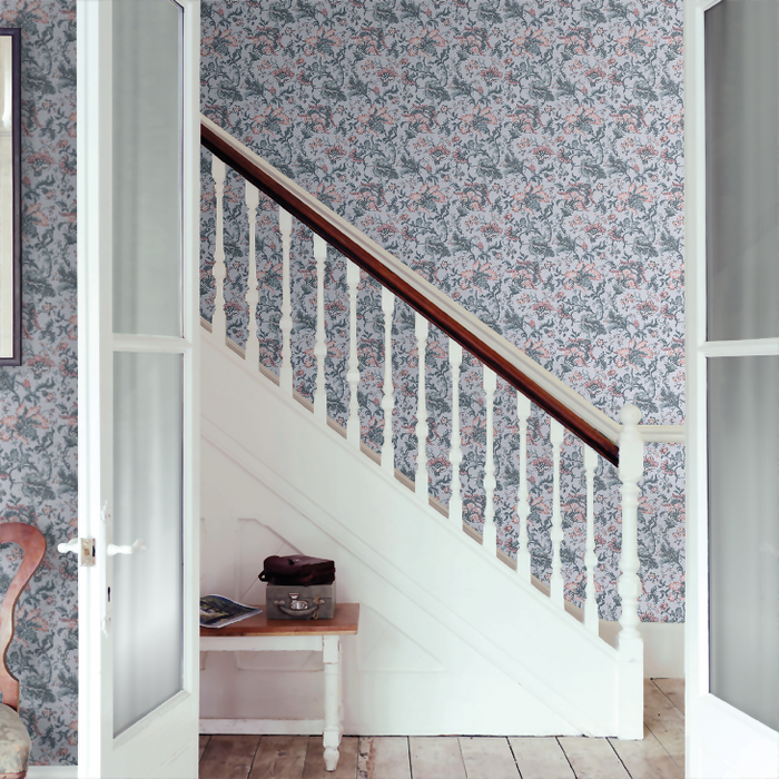 Laura Ashley Portia Wallpaper - Pale Slate