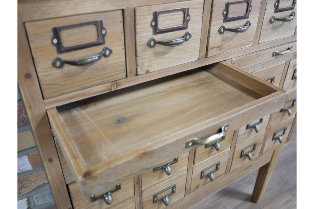 Rustic Wooden Sideboard Cabinet, Multiple, 22 Drawers